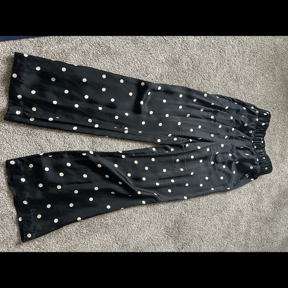 Polka dot lounge viscose set: long shirt and pants - Picture 6 of 8